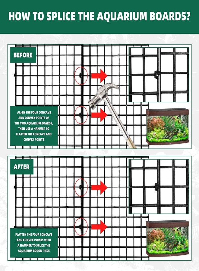 soujkooy 8Pcs Fish Tank Divider, 5.9x11.8in/15X30cm Aquarium Filter Bottom Divider Plastic Grid Tray Egg Crate, Fish Tank Bottom Isolation with 10 Sucker Clips and Bracket Ties - Image 3